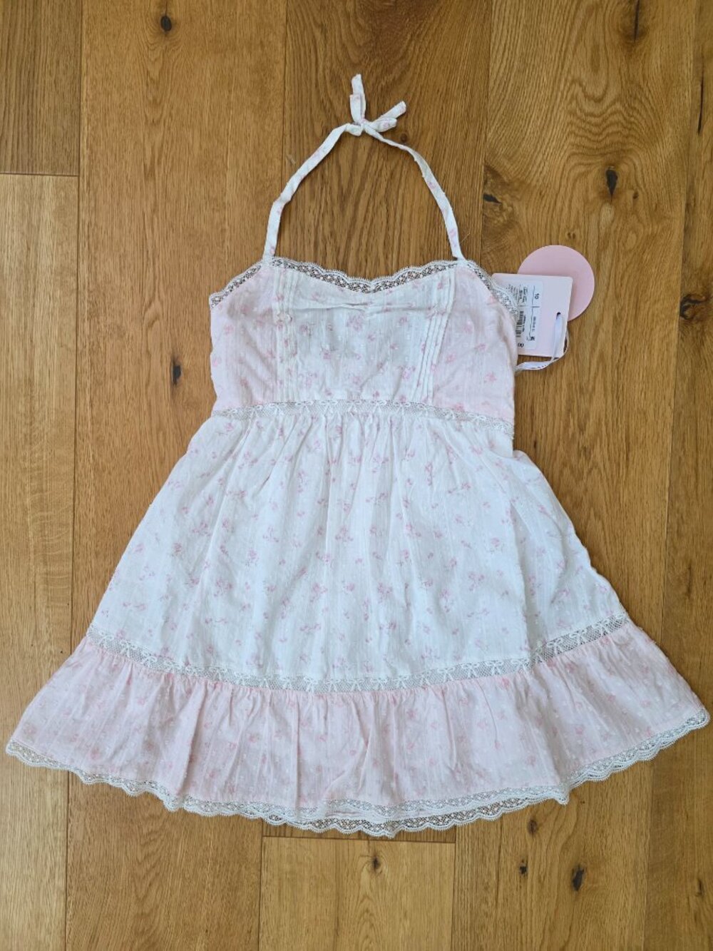LoveShackFancy Target Girls Annabelle Ditsy Floral Halter Dress Light Pink Sz 10